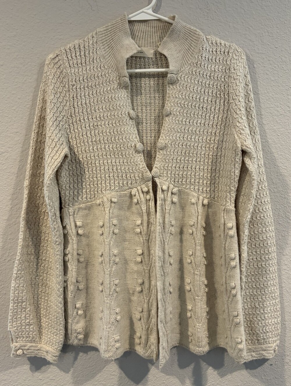 Sleeping On Snow Anthropologie Women Oatmeal Alpaca Linen Blend Textured Sweater